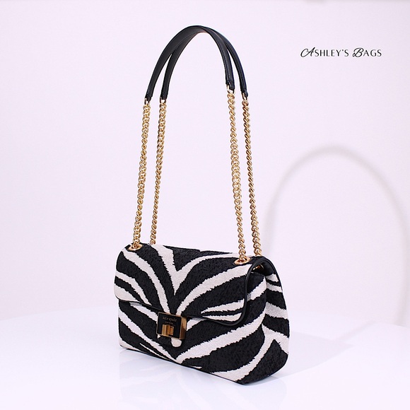 Kate Spade Evelyn Zebra Bouclé Jacquard Medium Convertible Shoulder Bag - Picture 3 of 11
